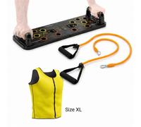 Pack Tavolo Push-up InnovaGoods con Bande di Resistenza e Giubbotto Sauna XL