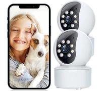 Pack Telecamera di Sorveglianza WiFi Interni di Sicurezza con Rilevamento di Movimento e Visione Notturna, Telecamera IP 1080P | Telecamera Sorveglianza per Cani e Bambini, Audio Bidirezionale
