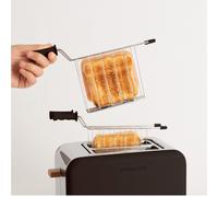 Pack TOAST RETRO Piccolo Tostapane Per Fette Larghe + 2 GRIGLIE CON PINZA Per Toast Nero