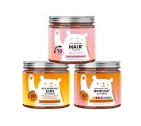 Pack Trio Benessere Capelli & Immunità - Biotina, Complesso Multivitaminico & Vitamine D3 K2 - 3 x 30 Gummies - Senza Zucchero - Bears with Benefits
