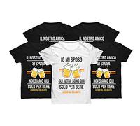 Pack Tshirt Addio al Celibato Uomo - Io Mi Sposo - Gli Altri Sono Qui Solo per Bere - Pack Tshirt Divertente - Tshirt Sposo Simpatica - Maglietta Matrimonio Uomo - Idea Regalo Divertente Uomo
