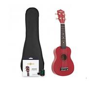 Pack Ukulele Soprano Rosso di Gear4music, Accordatore e Corde