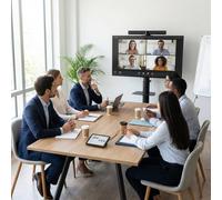 Pack videoconferenza ANDROID Jabra per sale piccole Kit di videoconferenza con barra video 4k, pannello di controllo, schermo 4K da 55 pollici e