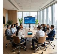 Pack videoconferenza ANDROID Logitech per sale grandi Kit di videoconferenza all-in-one con barra video 4k, pannello di controllo, schermo 4K da 75