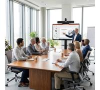 Pack videoconferenza BYOD Cleyver per sale di medie dimensioni Kit di videoconferenza completo con barra video 4k, schermo 4K da 65 pollici e supporti