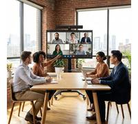 Pack videoconferenza BYOD Jabra per sale di piccole dimensioni Kit di videoconferenza completo con barra video 4K Plug&Play, schermo 4K da 55 pollici