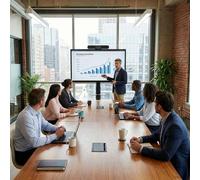 Pack videoconferenza BYOD Logitech per sale di medie dimensioni Kit di videoconferenza completo con barra video 4K, schermo 4K da 65 pollici, supporto
