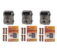 PACK X 3 PACKS TRAIL CAMERA PIE1066 + BATTERIES (x4) + 32 GB SD CARD
