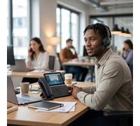 Pack Yealink T88W + Cuffia WH68 Workstation UC Pack professionale con telefono IP Yealink T88W e WH68 Workstation UC per gestire chiamate, dispositivi