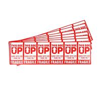 PACK4YA 120 adesivi fragili, 50 x 90 mm, adesivi per imballaggio, con manico adesivo forte, etichette di avvertenza per spedizione, articolo fragile, grazie