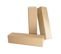 PACK4YA 420×100×100 mm Scatole di cartone ondulato lunghe Piccole scatole postali per l'invio di pacchi Marrone Cartone di spedizione per affari, conservazione o imballaggio regalo (10 pezzi)