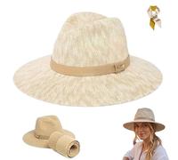 Packable Knit Fedora Hat,Women's Soft Foldable Sun Hat,Lightweight Breathable Summer Travel Beach Caps for Outdoor Hiking (1)