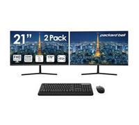 Packard Bell airFrame - Monitor FHD da 21" + tastiera e mouse wireless, compatibile con montaggio VESA, HDMI/VGA, inclinabile, cornice sottile, per casa, ufficio, giochi leggeri, confezione da 2