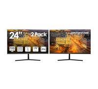 Packard Bell Monitor doppio per computer, 24 pollici, ultrawide, montaggio VESA, inclinabile, VGA e HDMI, FHD 1920 x 1080,75 Hz, 5 millisecondi per il gioco, confezione da 2