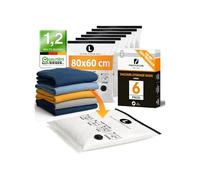 PACKDUDE Sacchetti Sottovuoto Vestiti Grandi I 6 PEZZI I Taglia L: 80x60cm I Buste Sottovuoto Abiti I Sacchi Sottovuoto Vestiti Grandi I Vacuum Bags for Clothing I Sacchetto Sottovuoto per Vestit