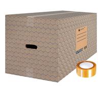packer PRO Confezione da 10 scatole in cartone per fotografia e stoccaggio ultra resistenti con manici e nastro adesivo 600 x 400 x 400 mm