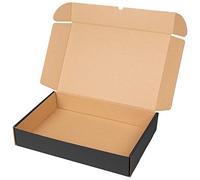 packer PRO Confezione da 25 scatole di cartone per commercio e regalo nere autoassemblabili, grandi 40 x 30 x 8 cm