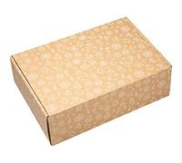 packer PRO Confezione da 25 scatole di cartone per spedizioni in carta kraft, autoassemblabili, per commercio e cartolina, Natale medio, 34 x 23,5 x 11 cm