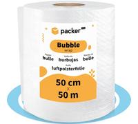 packer PRO Rotolo di plastica bolle imballaggio, 50 cm larghezza (A) e 50 m lunghezza (L). Carta a bolle ideale per traslochi, imballaggi e spedizioni