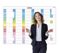 PACKLIST 2026 Annual Wall Calendar - Giant A1 (84 x 60 cm) with Centered Weeks | Weekly Column Layout for Clear Organization | Ideal Office, Home & Studies