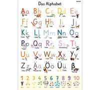 PACKLIST® ABC Poster per Children XXL DIN A1 84 x 60 cm Design Originale Esclusivo Ideale per imparare a scrivere l’alfabeto Poster per la Stanza dei Bambini