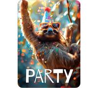 PACKLIST® Biglietti di invito per compleanni e feste - 12 biglietti di compleanno personalizzabili con bradipo bradipo per la tua festa! Con questo invito sarà un successo. Let's PARTY!