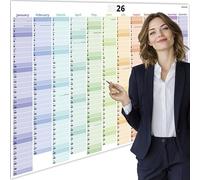 PACKLIST® Calendario da parete 2026 UK - Elegante 12 Month A1 Wall Planner 2026 for Home, Study, Work & Family Plans. Large Wall Calendar, Colorful Yearly Holiday Planner UK & Rep. of Ireland