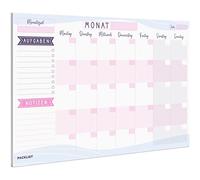 PACKLIST Monatsplaner Block A4 ohne Festes Datum. Terminplaner, Familienplaner mit Monatsziel, To-Do-Liste, Notizen, großem Notizfeld - Exklusive Kalender mit ECO-Verpackung