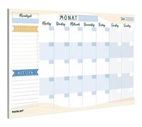 PACKLIST Monatsplaner Block A4 ohne Festes Datum. Terminplaner, Familienplaner mit Monatsziel, To-Do-Liste, Notizen, großem Notizfeld - Exklusive Kalender mit ECO-Verpackung