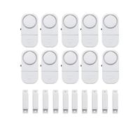 Packool Allarmi per porte e finestre, confezione da 10 allarmi magnetici per ingresso, sirena da 120 dB, sicurezza della batteria, facile da installare, rilevazione antifurto per casa e lavoro