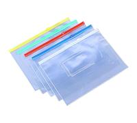 Packool Buste trasparenti e impermeabili in formato A4, per ufficio e archiviazione, confezione da 100 sacchetti in PVC multicolore per organizzare, ideali per gli oggetti essenziali per l'ufficio e