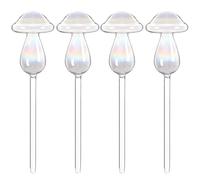 Packool Palline di irrigazione automatiche per piante d'appartamento, 4 palline di irrigazione a fungo per piante, vasi in vetro autoirriganti, grandi dimensioni con design iridescente, 2,7 × 9