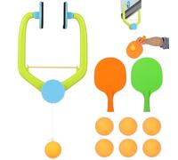 Packool Set da ping pong da appendere, per la porta, include 1 gancio, 2 racchette e 6 palline, set di allenamento regolabile per ping pong, ideale per divertimento e coordinazione in famiglia
