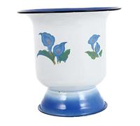 PACKOVE 1 Pezzo Orinatoio Portatile in Smalto Vintage Con Piedistallo, Vasino Per Bambini e Anziani, Facile Da Pulire, Motivo Floreale Casuale, Colore Bianco