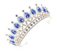 PACKOVE 1 Pezzo Principessa Matrimonio Di Corone Nuziali Tiara Nuziale Di Quinceanera Diademi Per Reale Fata Materiale in Lega Di Zircone Diamante Sciolto Blue