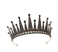 PACKOVE 1 Pz Principessa D'epoca Gotica Nozze Adulti Di Compleanno Nuziale Corone Ballo Di Fine Anno Coroncina Sposa Testamento Del Matrimonio Lega Nero