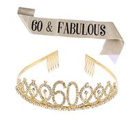 PACKOVE 1 Set 2 Pezzi Cintura Cerimoniale Della Cintura Galateo Da Festa Diadema e Fascia Di Compleanno Fascia Della Di Compleanno Cintura Di Galateo Mancare Stoffa Golden