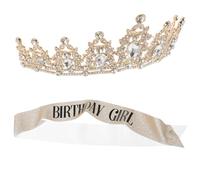 PACKOVE 1 Set Accessori per spalla con spalla di diamanti per donne compleanno corone decorazioni copricapo È suo Crowns Birthday Basches Banca di strass D'oro