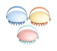 PACKOVE 1 Set Pettine Massaggiatore Per Per Shampoo E Lavaggio Design Creativo Tpr Morbido Del Capelluto Uso Secco E Umido Colori Giallo 3 Pezzi