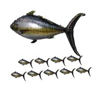 PACKOVE 10 Palloni Gonfiabili Pesce Tonno in Foglio di Alluminio, Design Realistico 3d, 10 Pezzi Chiusura Automatica, per Feste in Spiaggia e Celebrazioni Oceaniche