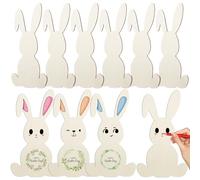 PACKOVE 10 Pezzi Sagome Coniglio in Legno per Pasqua Decorazioni Semplici e Pratiche per Decorare la Casa degli Amici Fette di Legno Vuote da Conservare