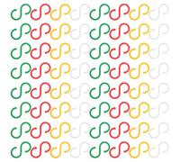 PACKOVE 100 Pezzi Ganci a S in Plastica Colorati, Uso Multiscopo | Installazione Rapida, per Cartellini Prezzo e Gioielli, Adatti a Bancarella, Feste e Decorazioni Festive