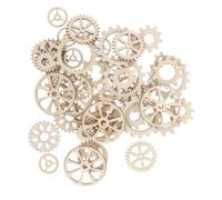 PACKOVE 100 Pezzi Puzzle in Legno Ingranaggi, Beige, Assemblare, Sviluppare Motricità Fine e Ragionamento, per Decorazione e Regalo