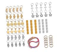 PACKOVE 110pezzi Fermagli Per Dreadlocks Anelli Per Di in Metallo Design Traforato e Pendente Forniture Per Dreadlocks