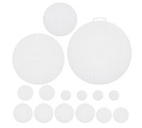 PACKOVE 15 Pezzi Fogli di Tela Plastica Rotondi Chiari per Ricamo e Borse all Uncinetto, Materiale Versatile Finitura Liscia per Progettazione Borse Fai da Te