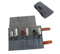 PACKOVE 1pezzi Borsa Per Attrezzi Da Barbiere in Pelle Resistente Con Scomparti Rotolabile Per Pettini e Forbici Organizzatore Professionale Per Acconciature e Parrucchieri