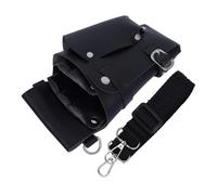 PACKOVE 1pezzi Borsa Portaforbici Per Capelli Nera Tasca Da Cintura Per Forbici Da Barbiere Pettini e Fermagli Realizzata in Pelle Pu Resistente