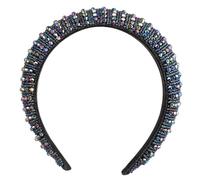 PACKOVE 1pezzi Copricapo Ampio Strass Fascia per Capelli Retrò Cristalli Accessorio per Capelli Cerchietto Luminoso