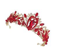 PACKOVE 1pezzi Corona di Cristallo per Sposa Tiara Nuziale Decorazioni di Cristalli Accessorio Elegante per Capelli da Sposa Diamante Rosso