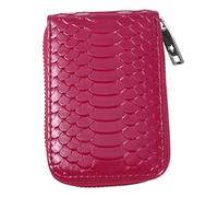 PACKOVE 1pezzi Portafoglio Pelle Uomo Con Zip Portacarte Organizzatore Slim Tascabile Design Minimalista Rosa Per Carte Rfid e Monete